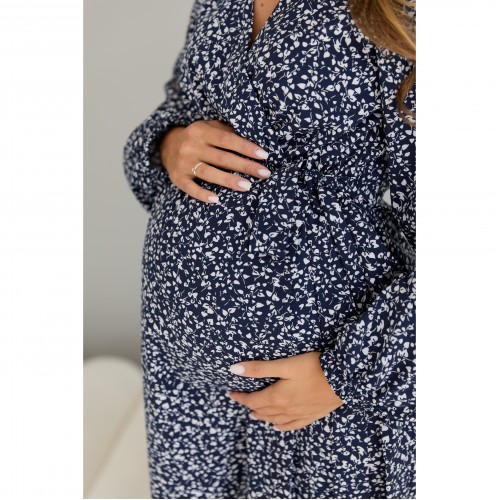 Платье для беременных и кормящих Lullababe Livorno Dark blue with white Темно-синий/Белый LB05LV345