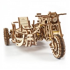 Деревянные пазлы 3D Ukrainian Gears Мотоцикл Scramber с коляской 70137