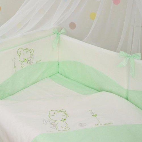 Детское постельное белье и бортики в кроватку Маленькая Соня Tutti Салатовый 011512