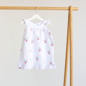 Летний сарафан для девочки ELA Textile&Toys Листочки 2 - 7 лет Белый/Красный/Зеленый SDM001LF