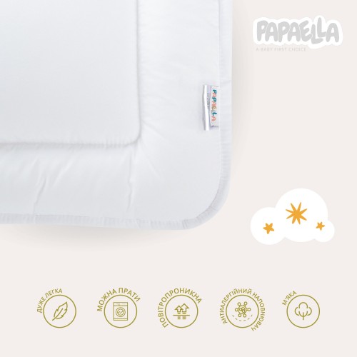 Детская подушка для сна Papaella Baby Белый 40х60 см 8-09743