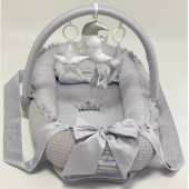 Кокон для новорожденных Happy Luna Babynest Irish Plush Plastik bag Серый 0234
