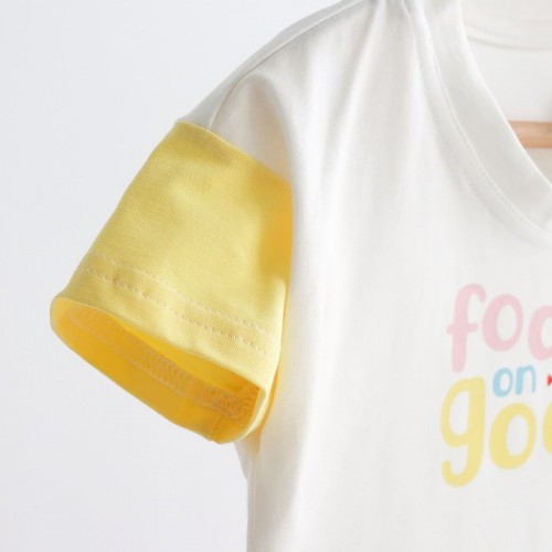Детская футболка Magbaby Focus on the good от 2 до 5 лет Белый/Желтый/Розовый 131040
