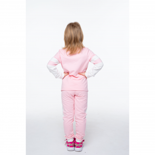 Детский костюм для девочки из двунитки Vidoli от 4.5 до 5.5 лет Розовый/Молочный G-20625W