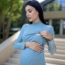 Платье для беременных и кормящих Dianora Трикотаж Серый/Зеленый 2311 1708