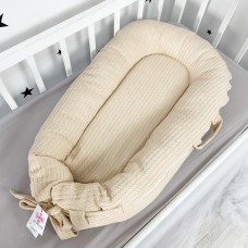 Кокон для новорожденных Oh My Kids Soft OMK Beige Пике Бежевый Кокос 2 см КК-250-OMK