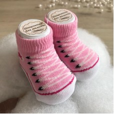 Детские носки для новорожденных BetiS Шнурки 0 - 6 мес Трикотаж Розовый 27684389