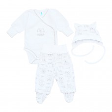 Набор одежды для новорожденных Minikin Муркотунчик 0 - 3 мес Интерлок Белый 224503