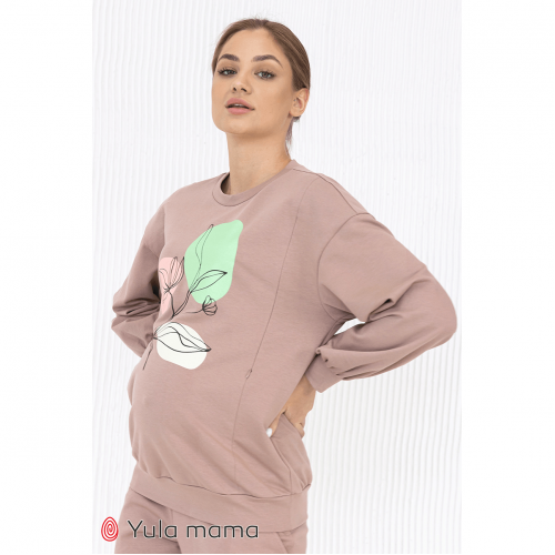 Свитшот для беременных и кормящих Юла Мама Jenny Капучино Коричневый SW-22.011