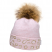 Вязаная шапка детская зимняя Девид стар Розовый 1,5-2 года 2215