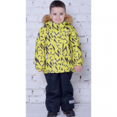 Зимний костюм детский куртка и полукомбинезон JOIKS Черный/Желтый 1-1,5 года KB302