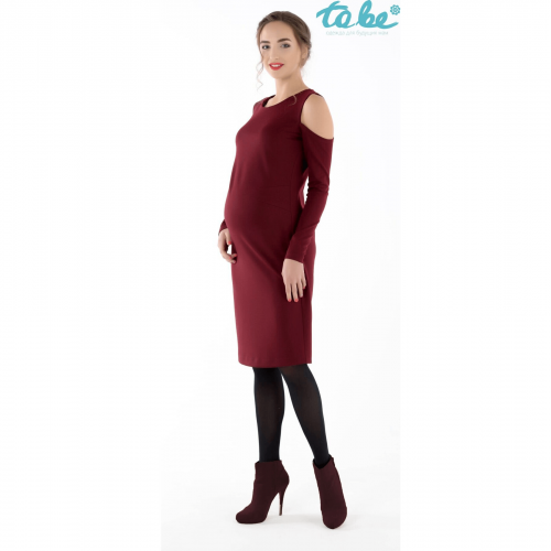 Платье для беременных с открытым плечем To Be Бордовый 1368167