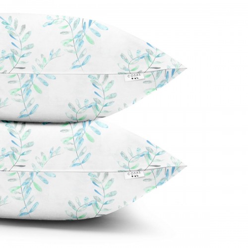 Наволочка на подушку Cosas евро набор 2 шт 50х70 см Белый/Мятный SetPillow_FoliageMint_50х70