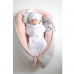 Кокон для новорожденных ELA Textile&Toys Велюр Пудровый/Серый BP001PLG