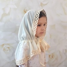 Церковный платок для девочки BetiS Чарівний янгол Шифон Молочный 60х90 см 27682551