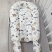 Кокон для новорожденных Oh My Kids Soft OMK Light Grey Сатин Белый/Бежевый Кокос 2 см КК-237-ОМК