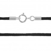 Шелковый шнурок для кулона Silvex Черный 45 см 898