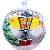 Новогодний шар на елку Santa Shop Новогодний фонарь Белый 10 см 4820001112795