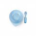 Детская тарелка глубокая с крышкой и ложкой Baboo Синий 90594