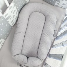 Кокон для новорожденных Oh My Kids Soft OMK Grey Пике Серый Кокос 6 см КК-229-ОМК