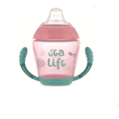 Кружка-непроливайка с мягким силиконовым носиком Canpol babies Sea Life, 230 мл, розовая