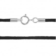Шелковый шнурок для кулона Silvex Черный 50 см 898