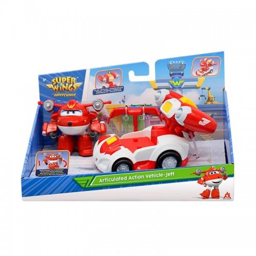 Игровой набор трансформер Super Wings Supercharge Articulated Action Vehicle Jett Джетт EU740991V