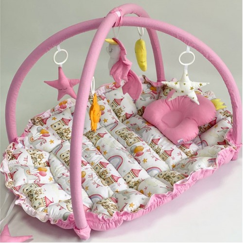 Кокон для новорожденных 2в1 Happy Luna Babynest Playmate Розовый 0746