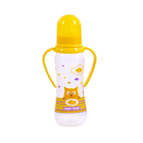 Бутылочка для кормления с ручками Baby Team 250 мл Желтый 1411 