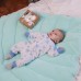 Пижама комбинезон детская ELA Textile&Toys Снежинки 3 - 18 мес Футер Голубой RP002SW