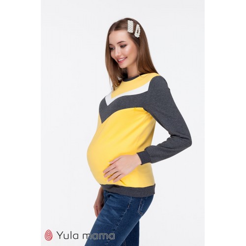 Свитшот для беременных и кормящих Юла мама Deni SW-39.021 Желтый