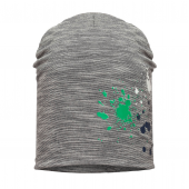 Вязаная шапка детская демисезонная Broel Серый/Зеленый 1-1,5 года CINEK