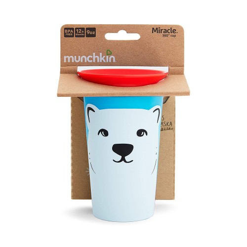 Чашка непроливайка Munchkin Miracle 360 WildLove Медведь 266 мл Красный/Голубой 051779