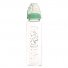 Стеклянная бутылочка для кормления Baby Team 240 мл Зеленый 1211