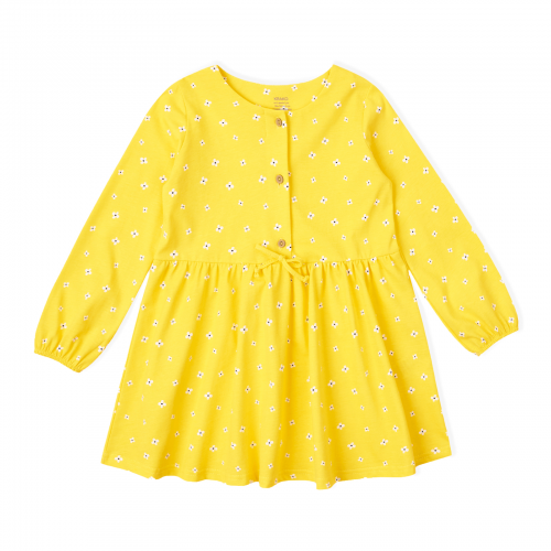 Платье для девочки с длинным рукавом Krako Цветы Желтый от 7 до 8 лет 3004D22