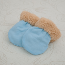 Рукавички для новорожденных "Теплі лапки" Бетис голубой
