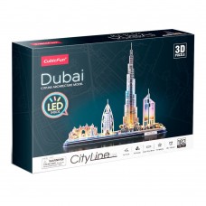 3D пазл CubicFun City Line Дубай с LED подсветкой 182 шт L523h