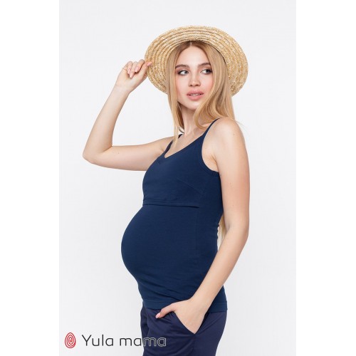 Майка для беременных и кормящих Юла мама May Темно-синий NR-20.051