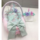 Кокон для новорожденных Happy Luna BabyNest Premium Единорог 4 Розовый 0102