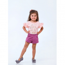 Детская футболка для девочки Smil Летний цветок Персиковый 2-6 лет 110560