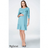Платье с воланами для беременных и кормящих мам Юла мама, голубое