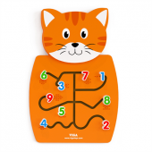 Игрушка настенная бизиборд Viga Toys, "Кот с цифрами" 50676