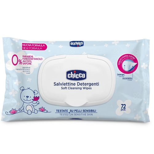 Мягкие очищающие салфетки Chicco, 72шт