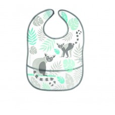 Слюнявчик пластиковый с карманом Canpol babies Jungle Серый 9/238