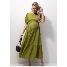 Летнее платье для беременных и кормящих Юла Мама Paris Оливковый DR-22.131
