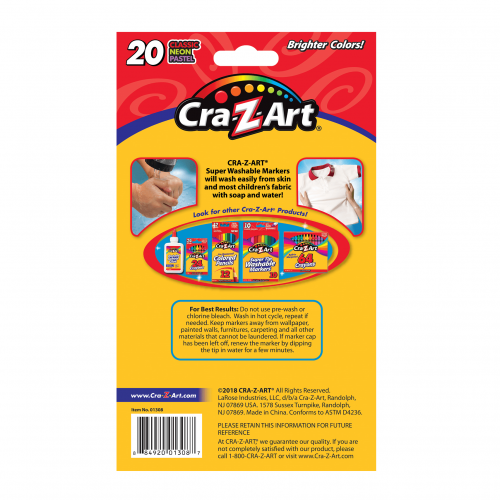 Маркеры для рисования легкосмываемые Cra-Z-Art 20 шт 01308CRA