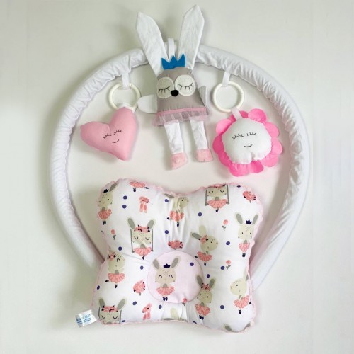 Кокон для новорожденных Happy Luna BabyNest Plush Зайчик 3 Розовый 0114