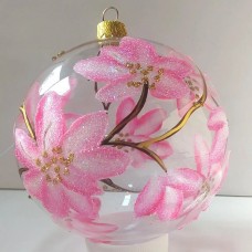 Новогодний шар на елку Santa Shop Магнолия Розовый 10 см 4820001112436