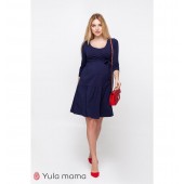 Нарядное платье для беременных и кормящих Юла мама Tara Темно-синий DR-10.011