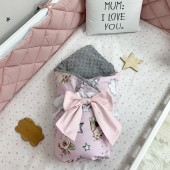 Плед конверт для новорожденных Маленькая Соня Куклы на розовом Розовый/Серый 10500561